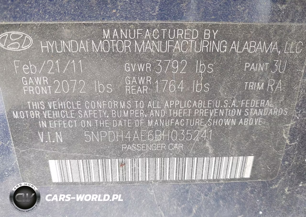 2011 Hyundai Elantra Gls VIN:5NPDH4AE6BH035241 - 9