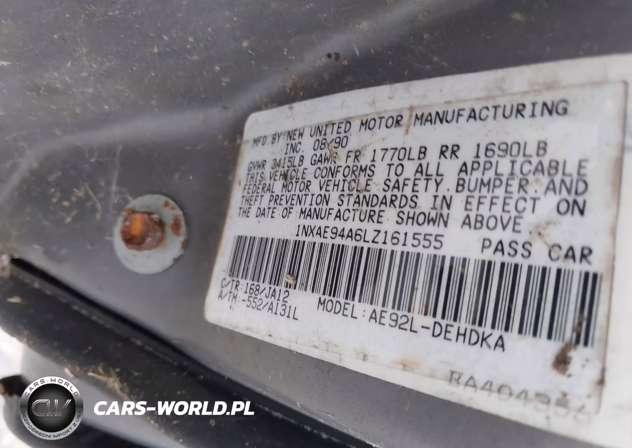 1990 Toyota Corolla Dlx VIN:1NXAE94A6LZ161555 - 9