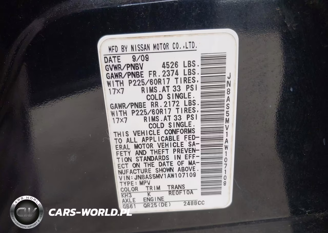 2010 Nissan Rogue Sl VIN:JN8AS5MV1AW107109 - 9
