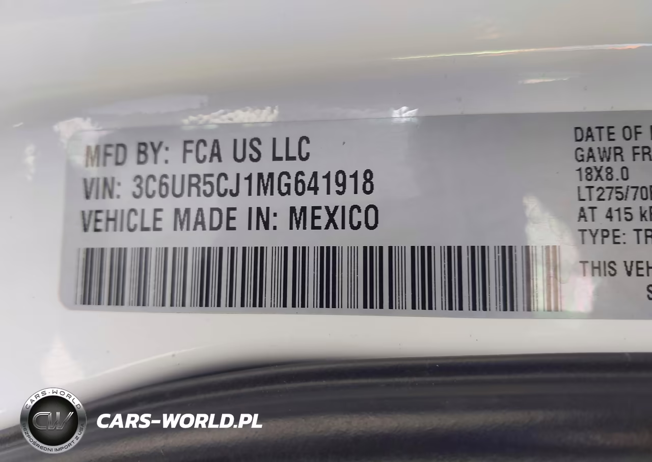 2021 Ram 2500 Tradesman 4X4 6'4 Box VIN:3C6UR5CJ1MG641918 - 9
