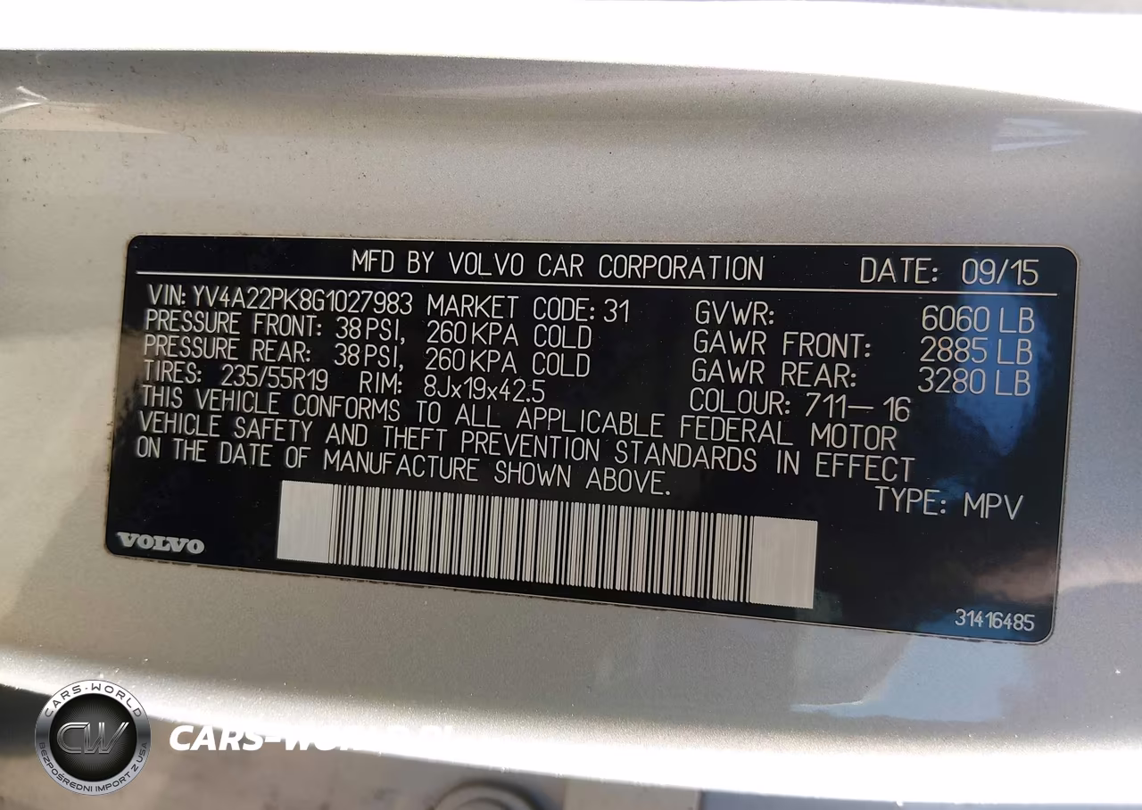 2016 Volvo Xc90 T6 Momentum VIN:YV4A22PK8G1027983 - 9