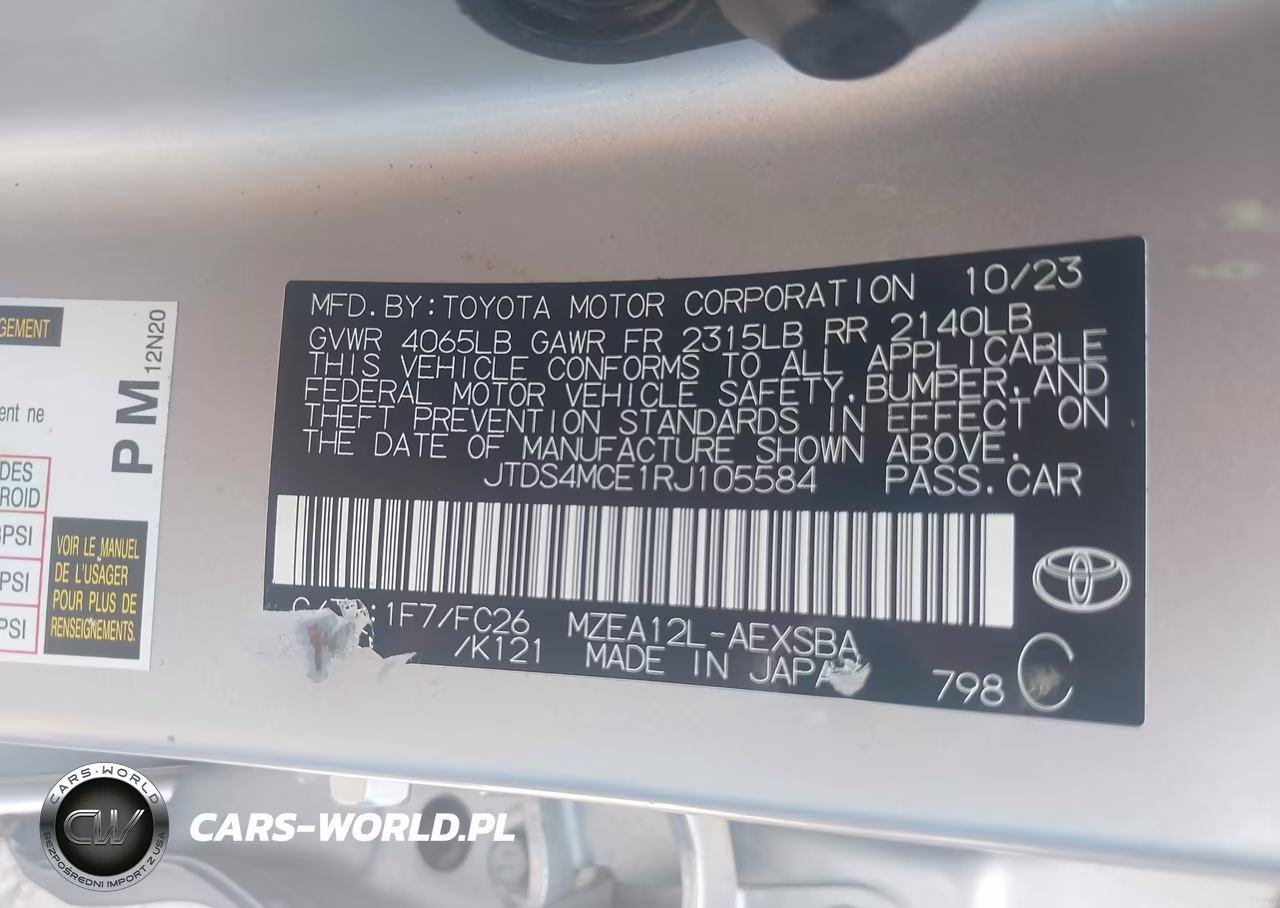 2024 Toyota Corolla Se VIN:JTDS4MCE1RJ105584 - 9