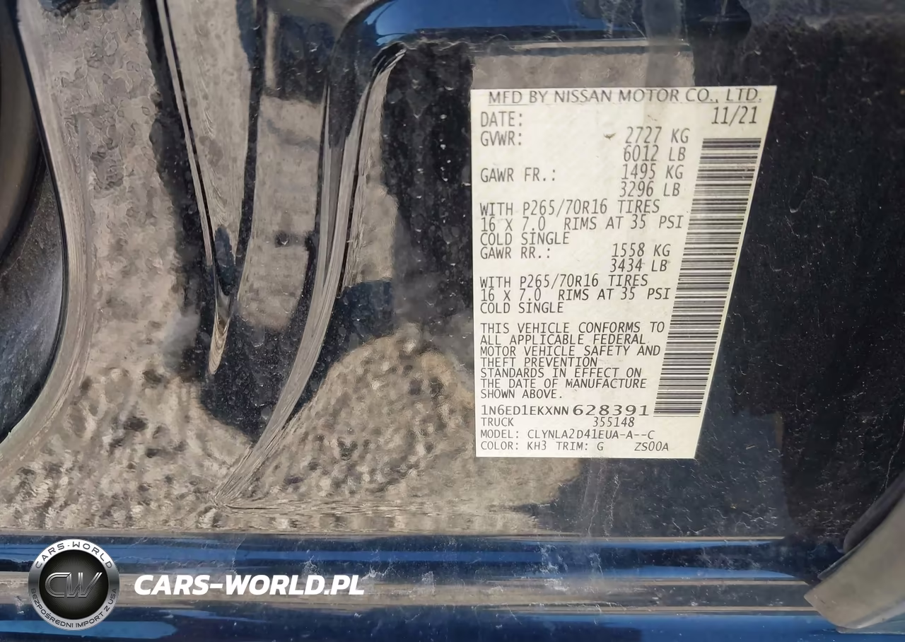2022 Nissan Frontier S 4X4 VIN:1N6ED1EKXNN628391 - 9