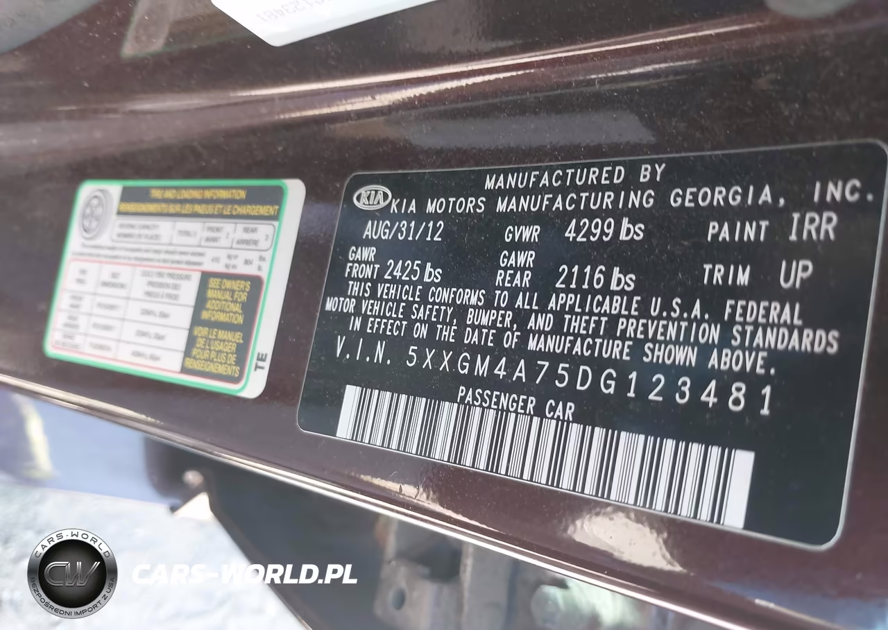 2013 Kia Optima Lx VIN:5XXGM4A75DG123481 - 9