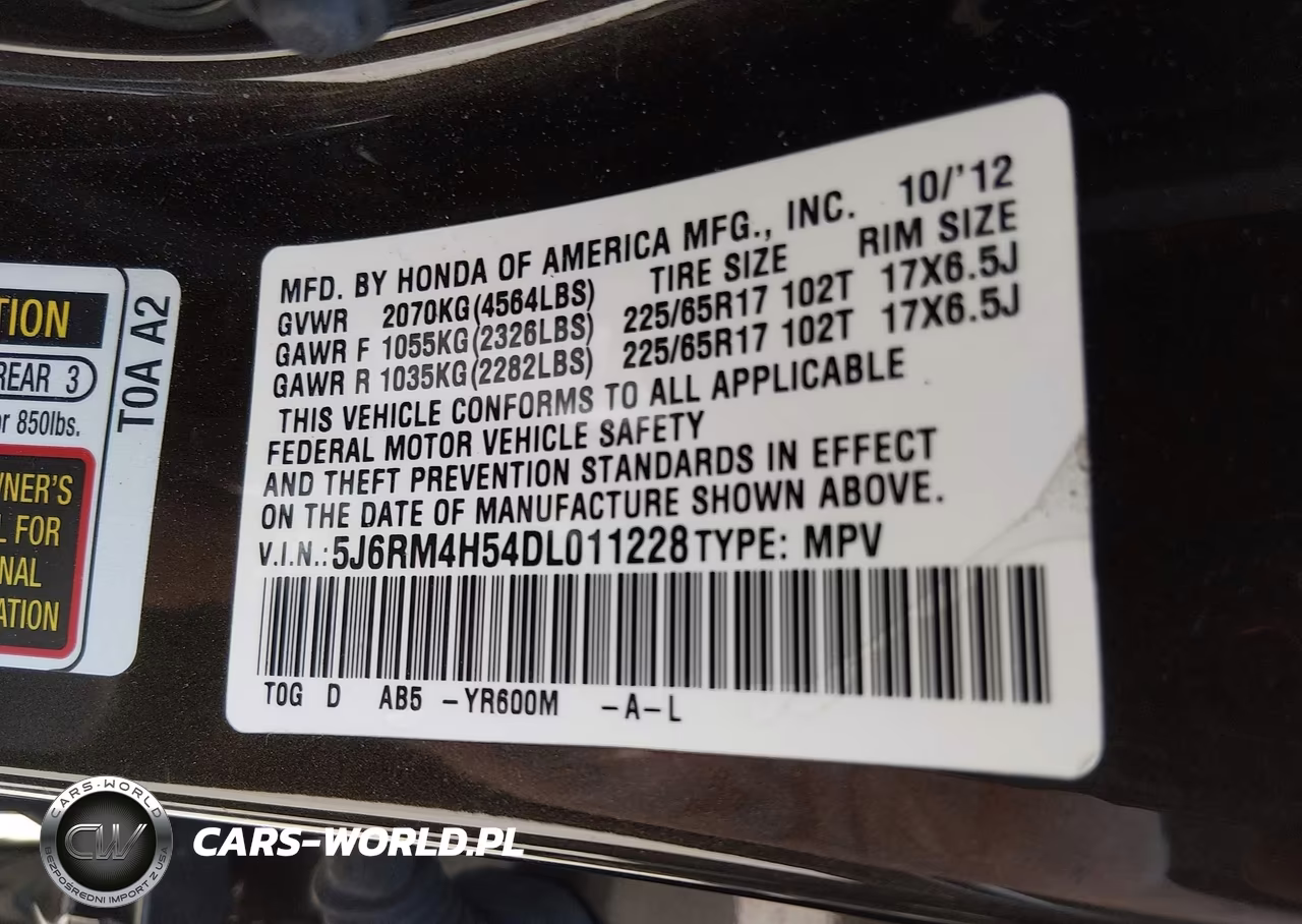 2013 Honda Cr-V Ex VIN:5J6RM4H54DL011228 - 9