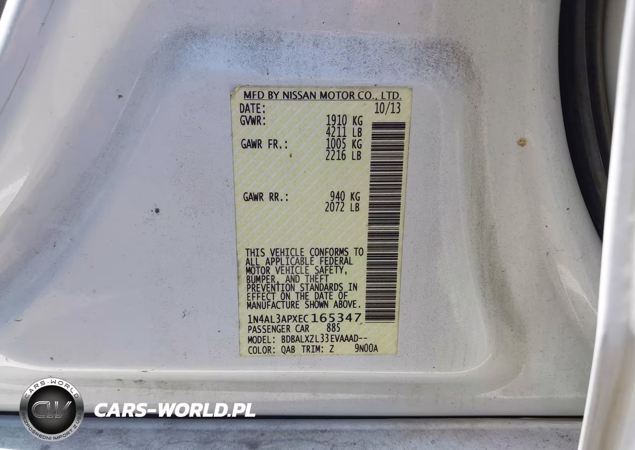 2014 Nissan Altima 2.5 Sl VIN:1N4AL3APXEC165347 - 9