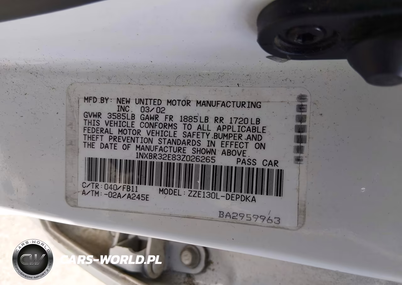 2003 Toyota Corolla Ce VIN:1NXBR32E83Z026265 - 9