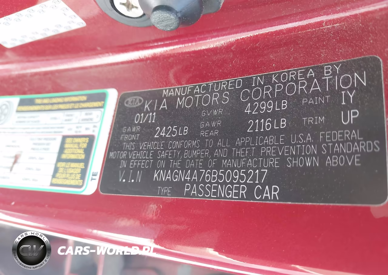 2011 Kia Optima Ex VIN:KNAGN4A76B5095217 - 9