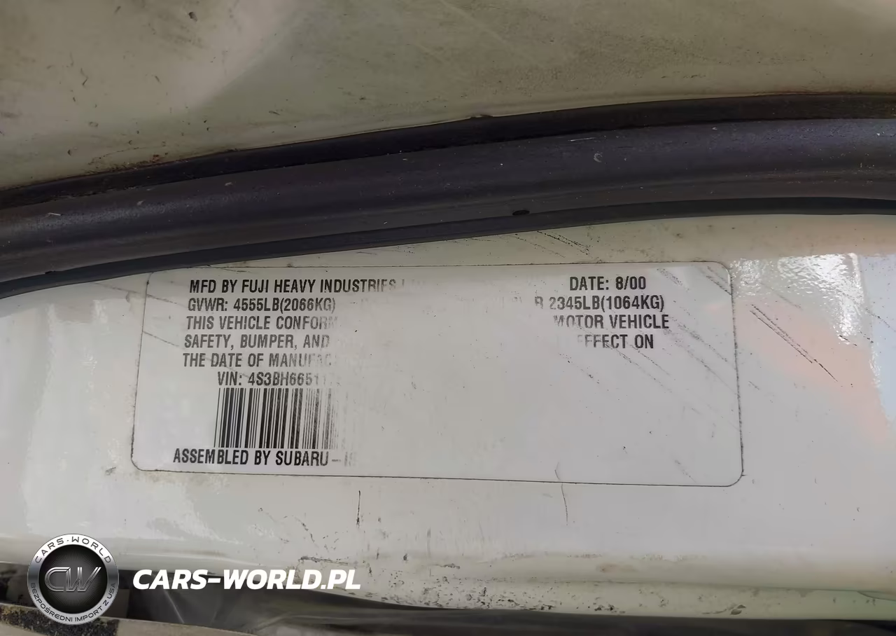 2001 Subaru Outback VIN:4S3BH665117613390 - 9