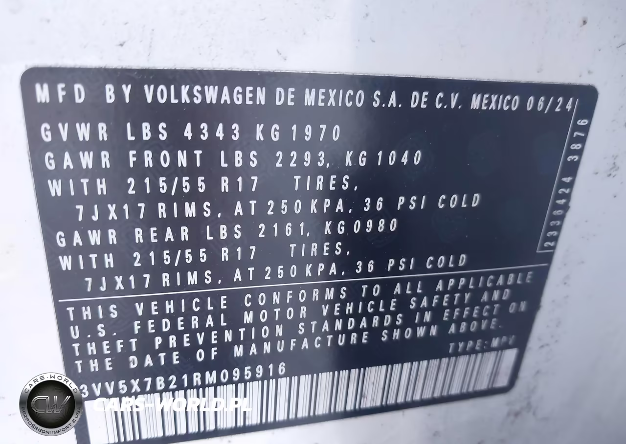 2024 Volkswagen Taos 1.5T S VIN:3VV5X7B21RM095916 - 9