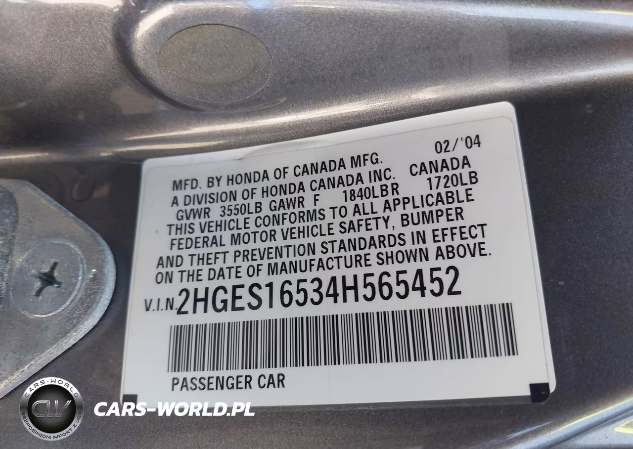 2004 Honda Civic Lx VIN:2HGES16534H565452 - 9