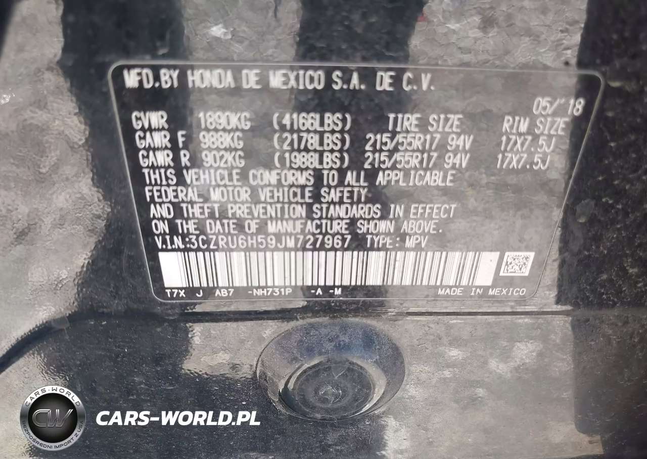 2018 Honda Hr-V Ex VIN:3CZRU6H59JM727967 - 9