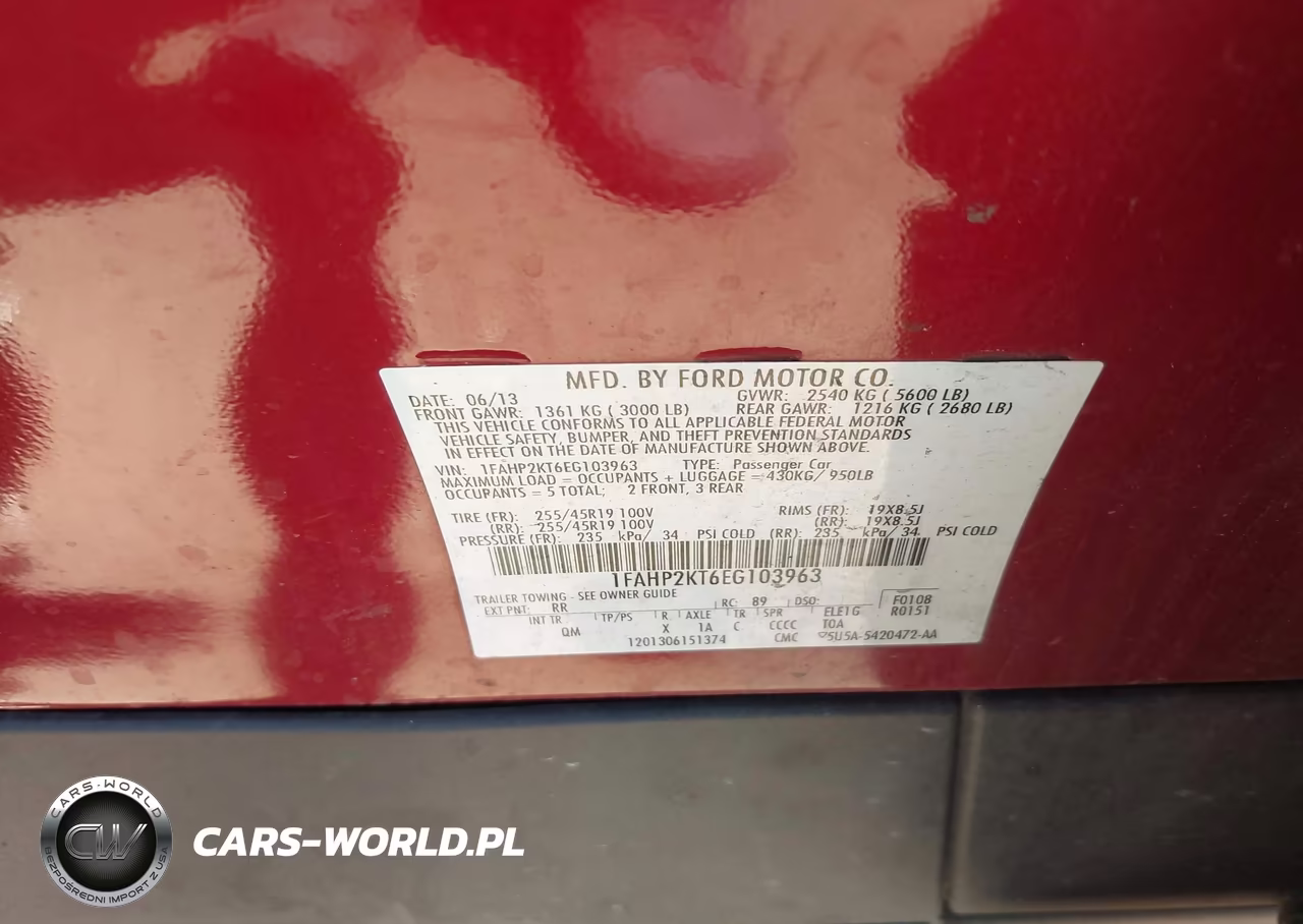 2014 Ford Taurus Sho VIN:1FAHP2KT6EG103963 - 9