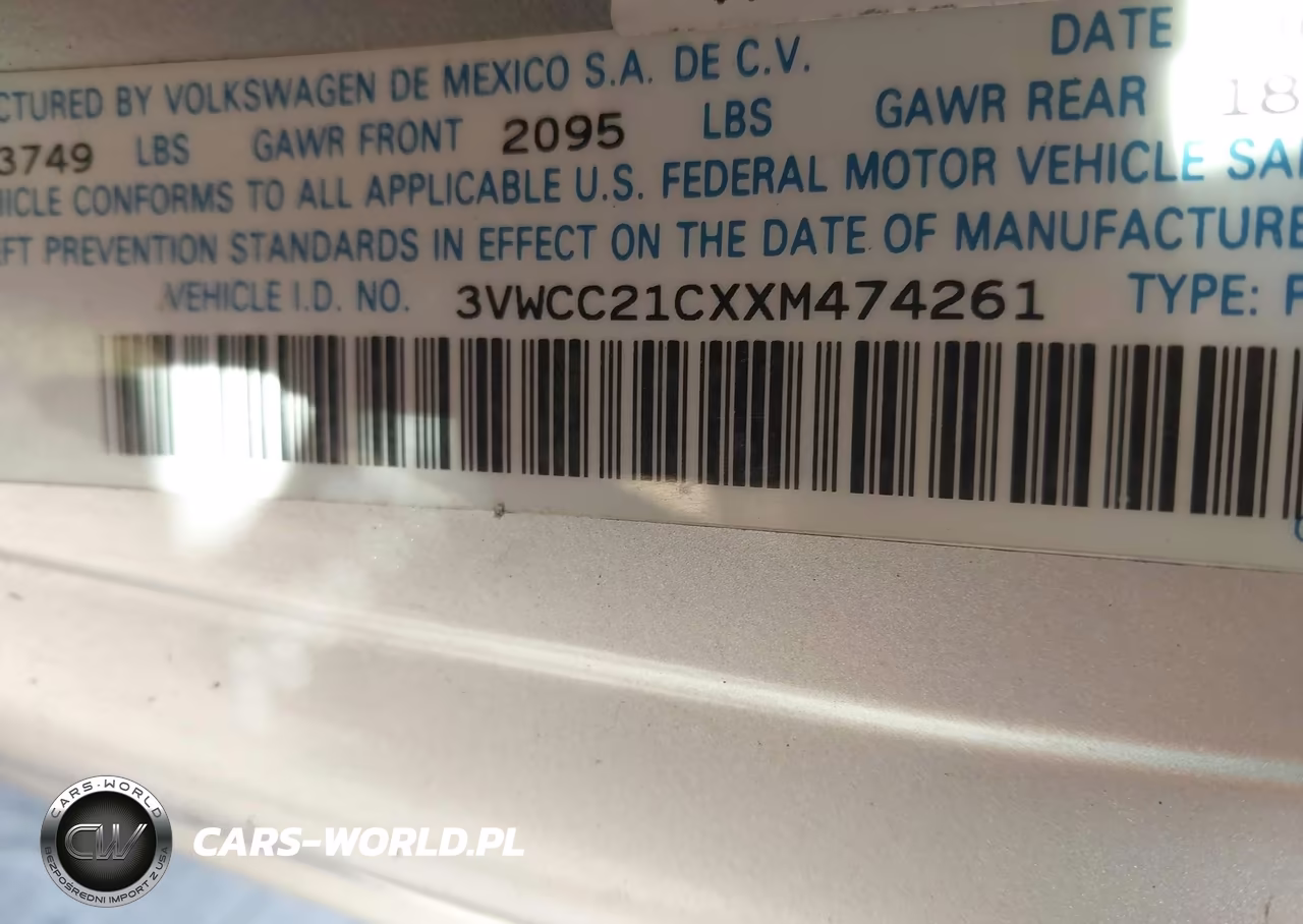 1999 Volkswagen New Beetle Gls VIN:3VWCC21CXXM474261 - 9