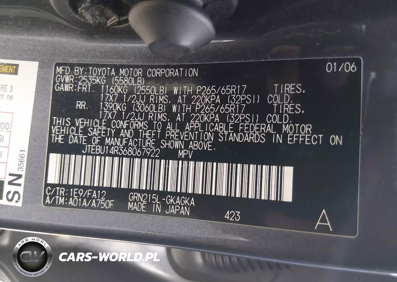 2006 Toyota 4Runner Sr5 VIN:JTEBU14R368067922 - 9