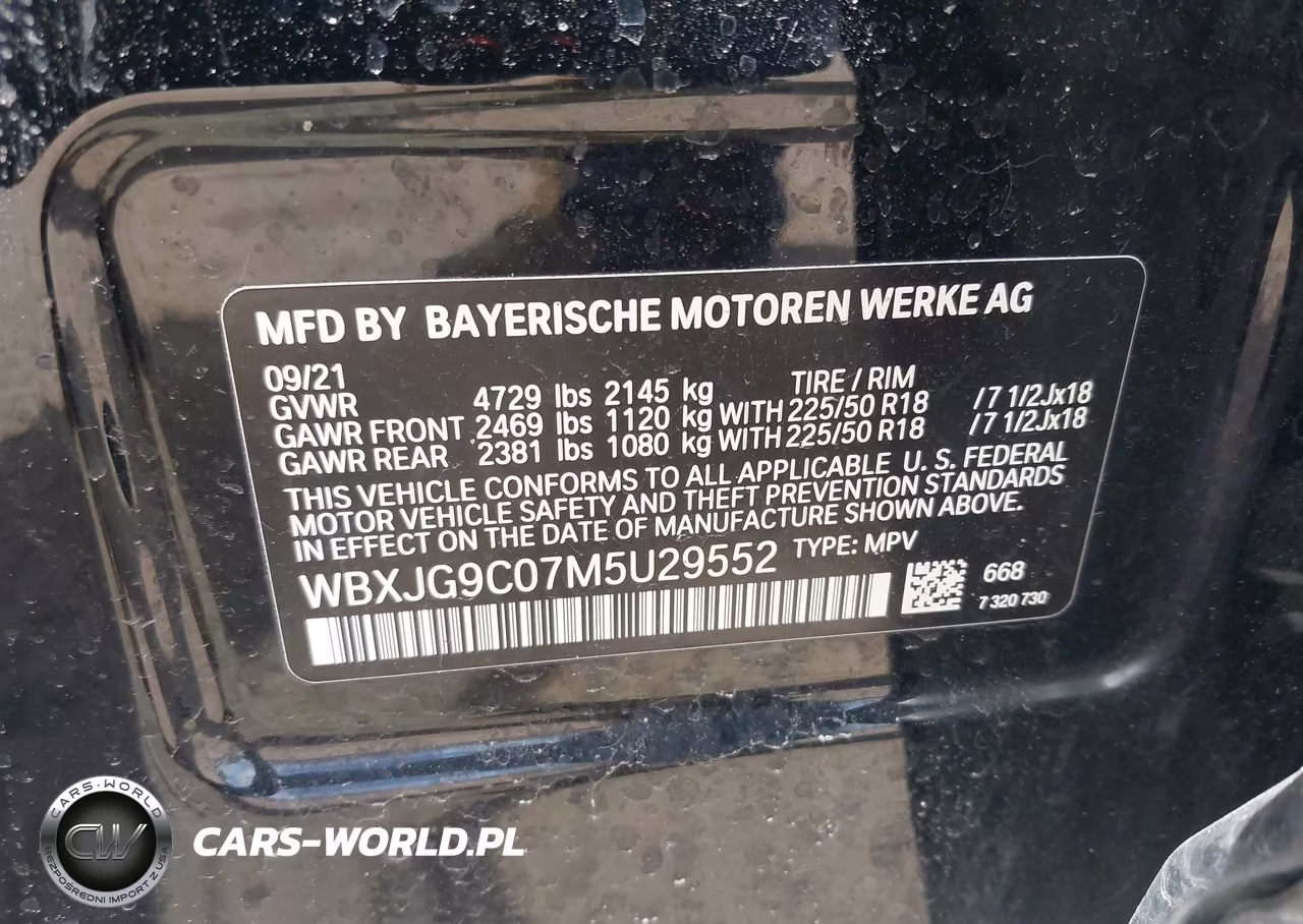 2021 BMW X1 xDrive28I VIN:WBXJG9C07M5U29552 - 9