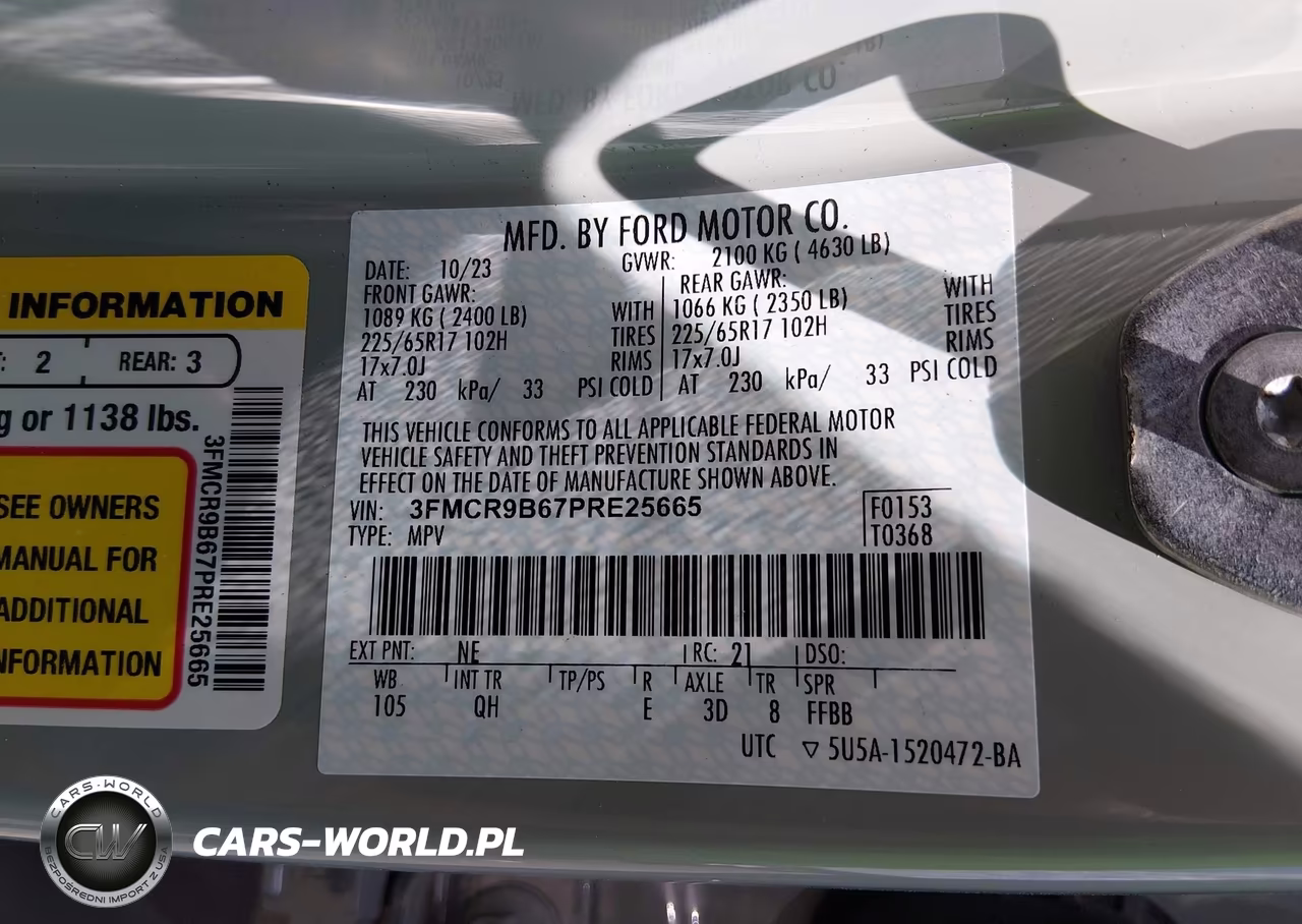2023 Ford Bronco Sport Big Bend VIN:3FMCR9B67PRE25665 - 9