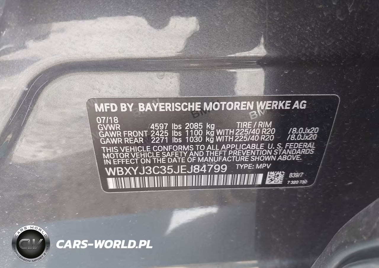 2018 BMW X2 Sdrive28I VIN:WBXYJ3C35JEJ84799 - 9