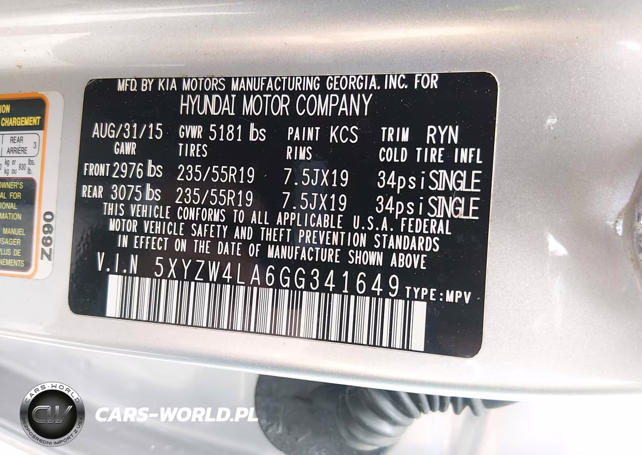 2016 Hyundai Santa Fe Sport 2.0L Turbo VIN:5XYZW4LA6GG341649 - 9