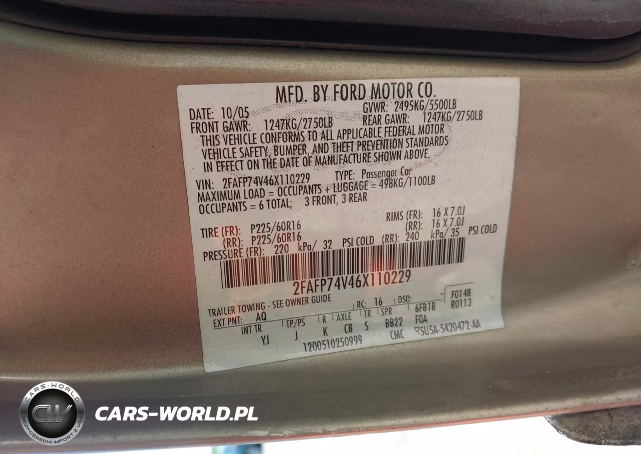 2006 Ford Crown Victoria Lx-Lx Sport VIN:2FAFP74V46X110229 - 9