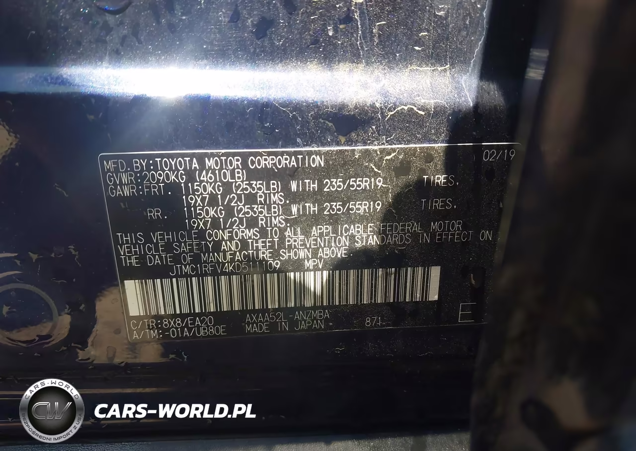 2019 Toyota Rav4 Xle Premium VIN:JTMC1RFV4KD511109 - 9