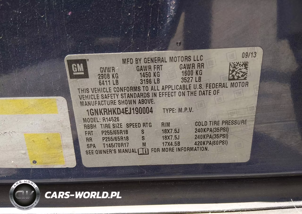 2014 Chevrolet Traverse 2Lt VIN:1GNKRHKD4EJ190004 - 9