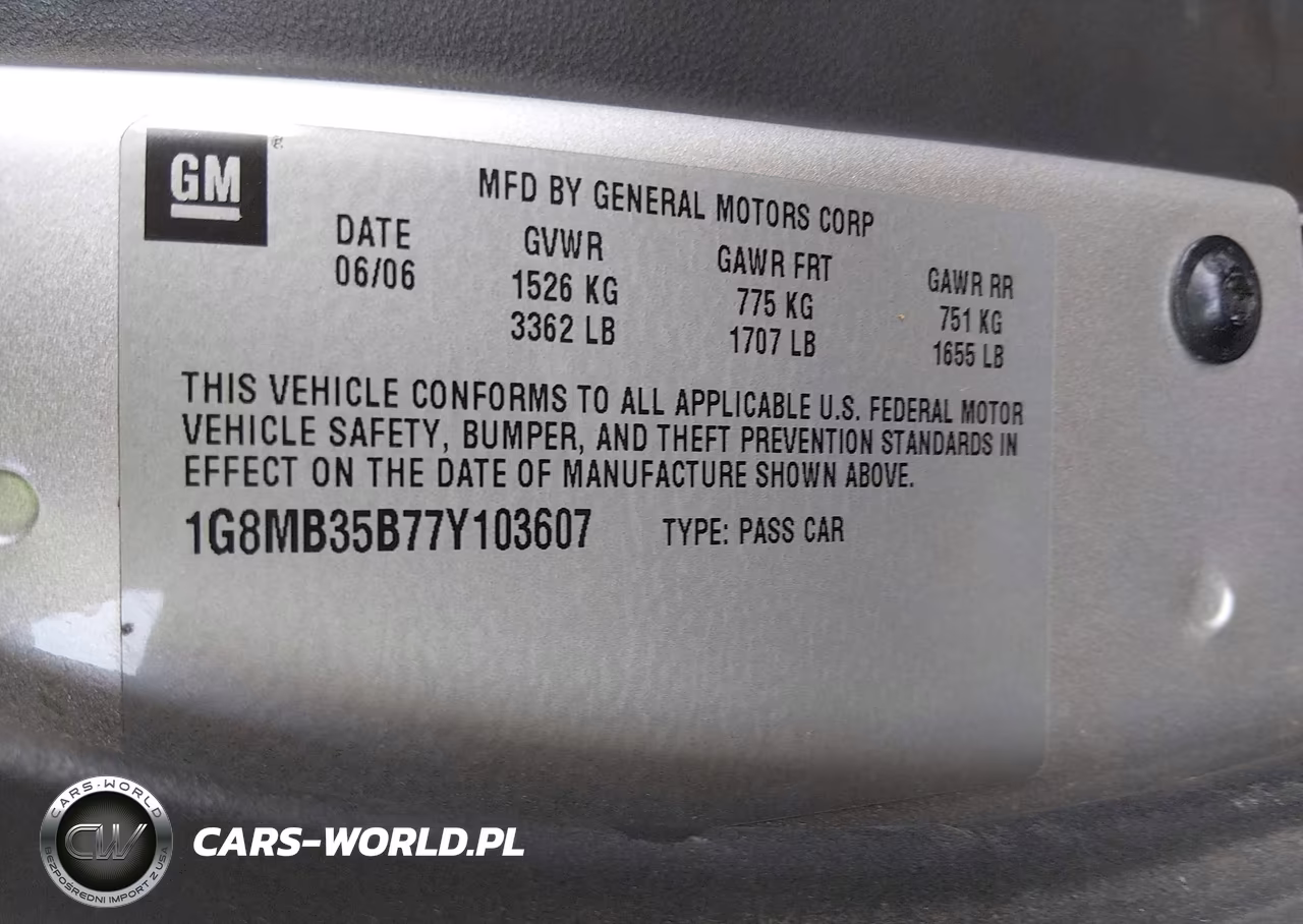 2007 Saturn Sky VIN:1G8MB35B77Y103607 - 9