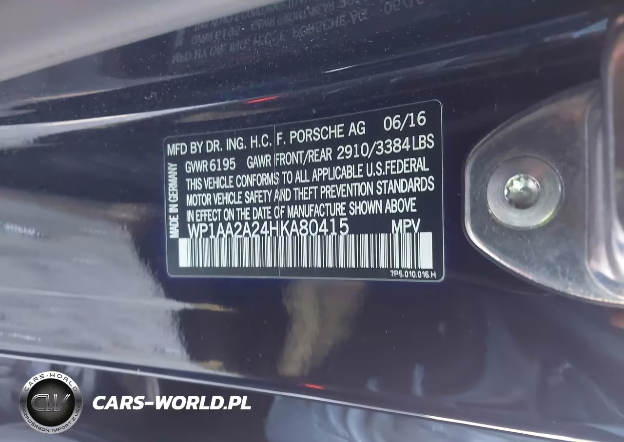 2017 Porsche Cayenne Platinum Edition VIN:WP1AA2A24HKA80415 - 9