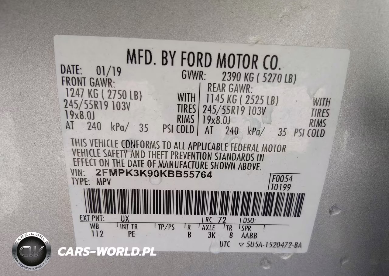 2019 Ford Edge Titanium VIN:2FMPK3K90KBB55764 - 9