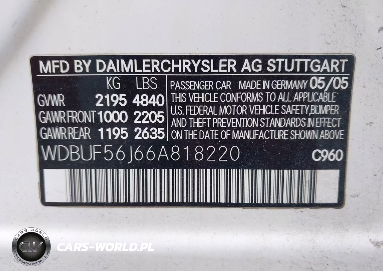 2006 Mercedes-Benz E-Class 3.5L VIN:WDBUF56J66A818220 - 9