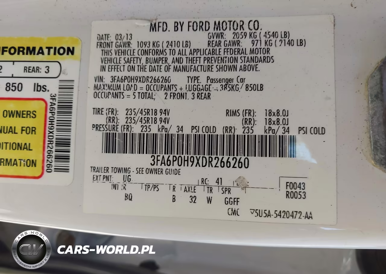 2013 Ford Fusion Se VIN:3FA6P0H9XDR266260 - 9