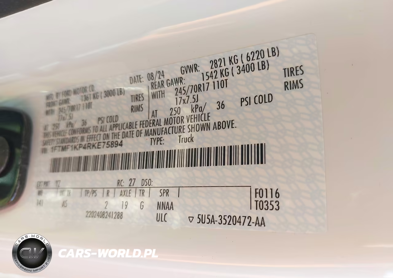 2024 Ford F-150 Xl VIN:1FTMF1KP4RKE75894 - 9
