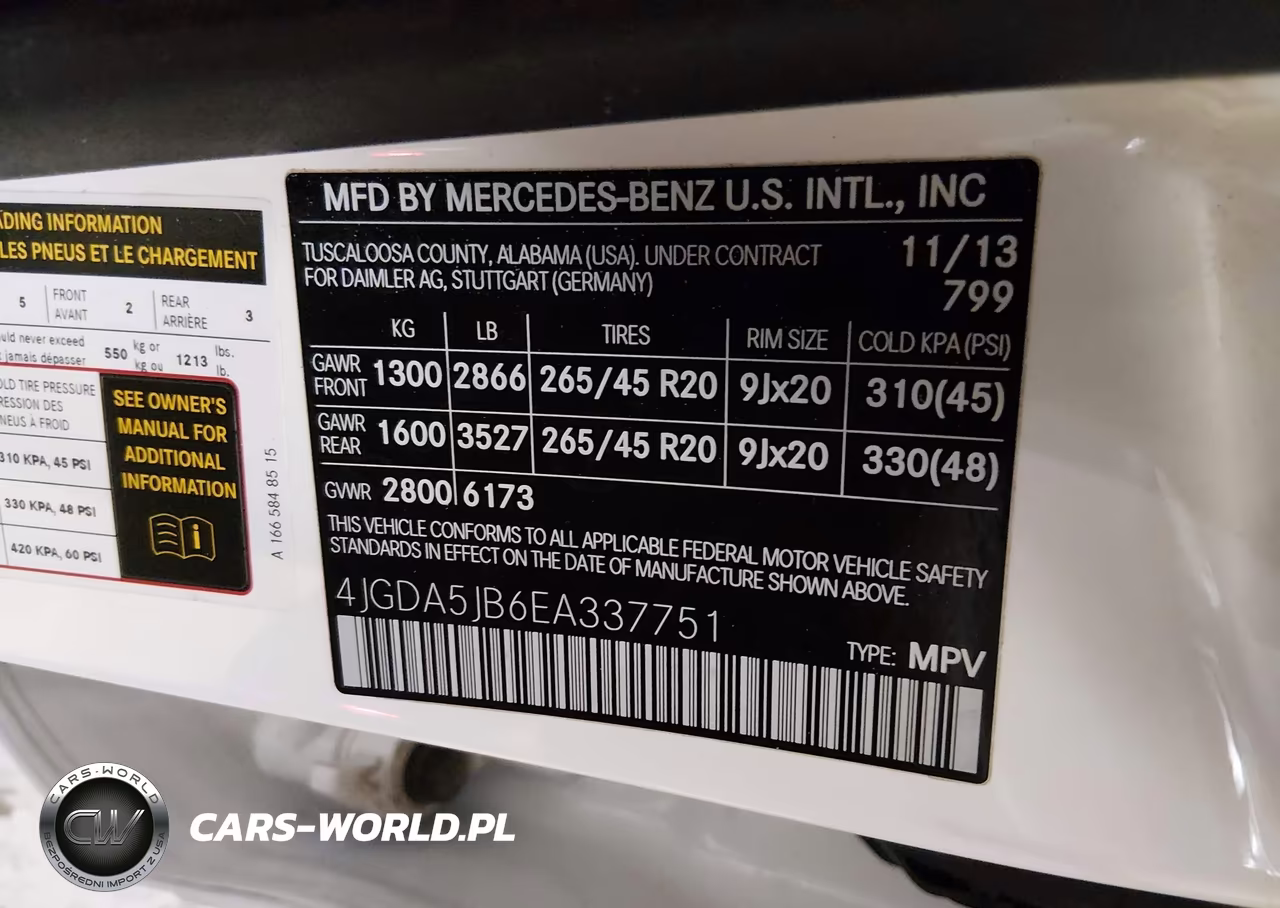 2014 Mercedes-Benz Ml 350 VIN:4JGDA5JB6EA337751 - 9