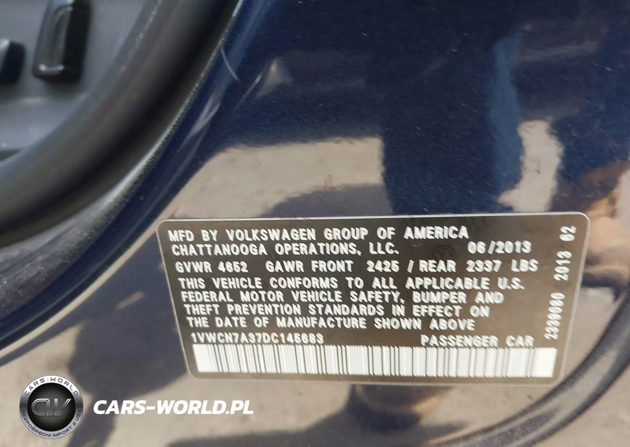 2013 Volkswagen Passat 2.0L Tdi Sel Premium VIN:1VWCN7A37DC145683 - 9