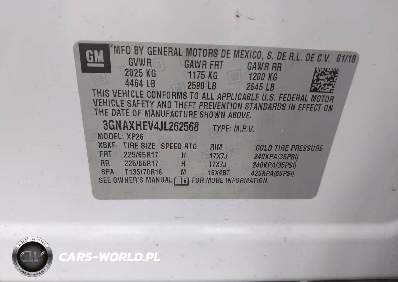 2018 Chevrolet Equinox Ls VIN:3GNAXHEV4JL262568 - 9