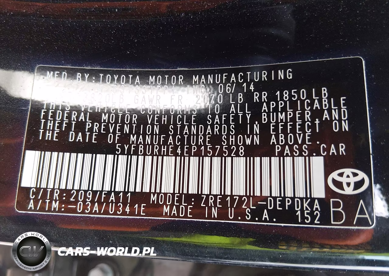 2014 Toyota Corolla L VIN:5YFBURHE4EP157528 - 9