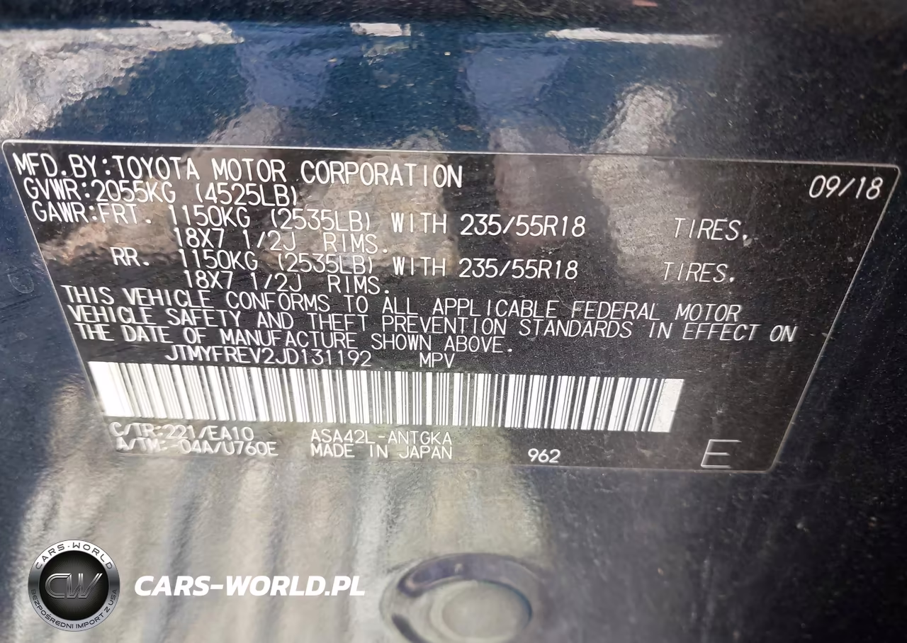 2018 Toyota Rav4 Limited VIN:JTMYFREV2JD131192 - 9