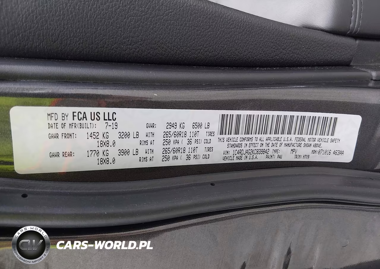 2019 Dodge Durango Sxt Awd VIN:1C4RDJAG2KC839842 - 9