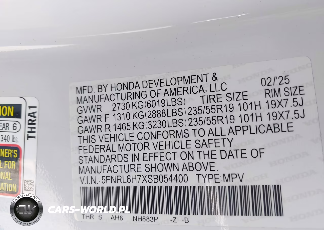 2025 Honda Odyssey Sport-L VIN:5FNRL6H7XSB054400 - 9