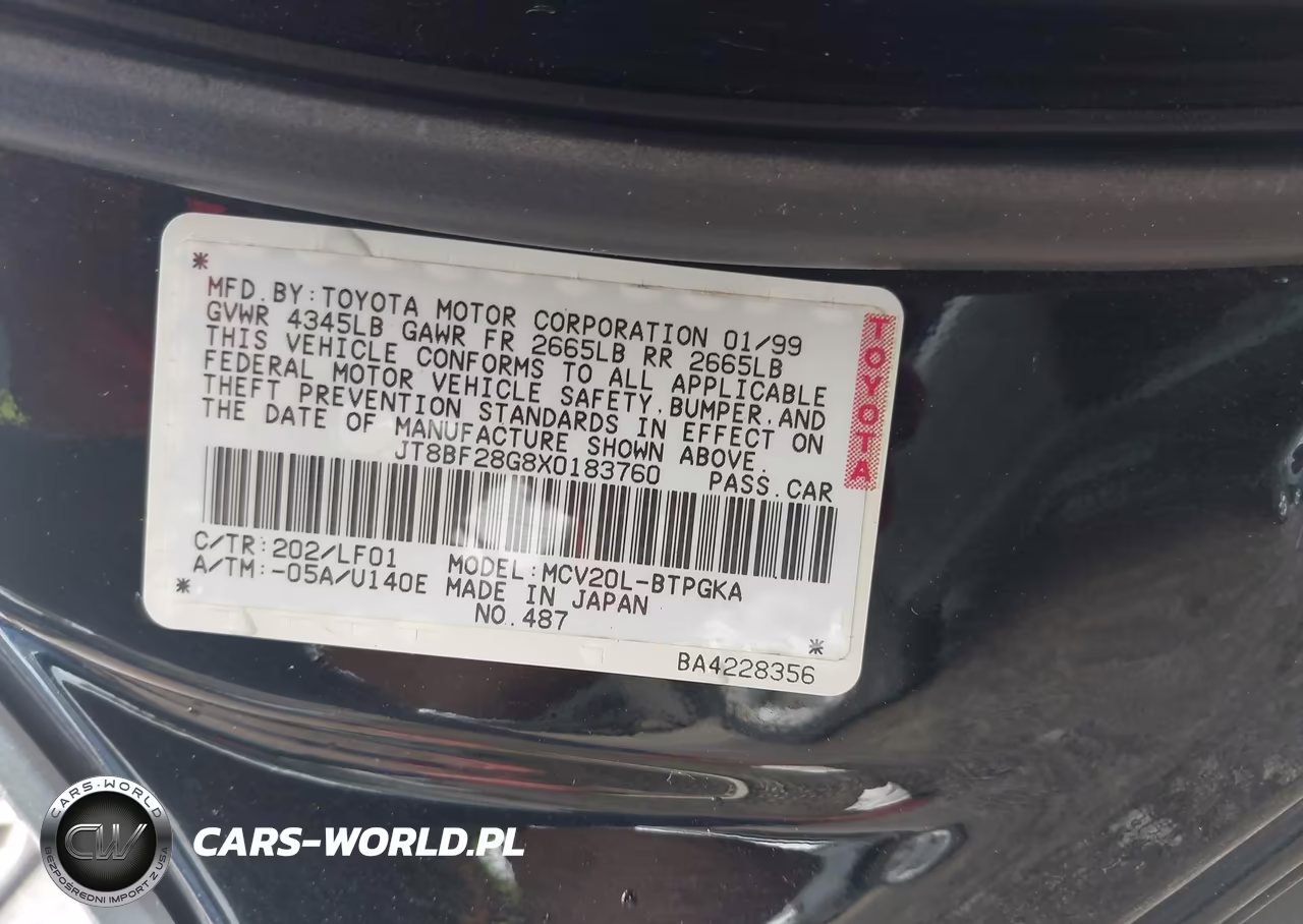 1999 Lexus Es 300 VIN:JT8BF28G8X0183760 - 9