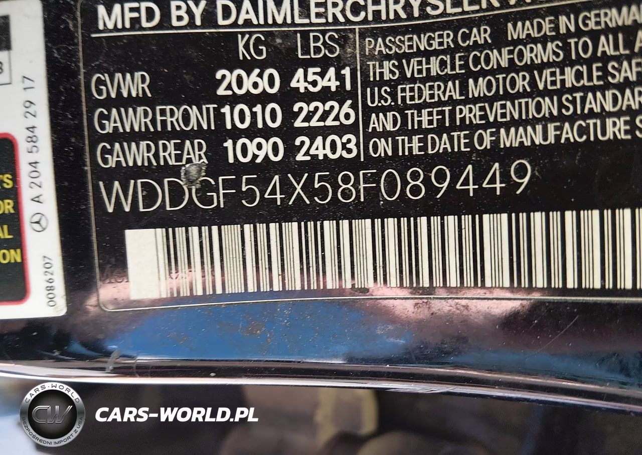2008 Mercedes-Benz C 300 Luxury-Sport VIN:WDDGF54X58F089449 - 9