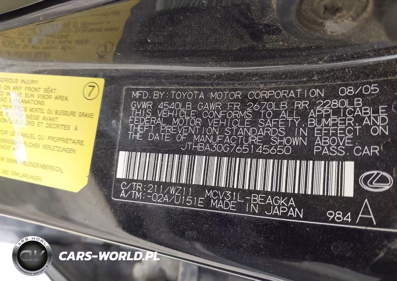2006 Lexus Es 330 VIN:JTHBA30G765145650 - 9