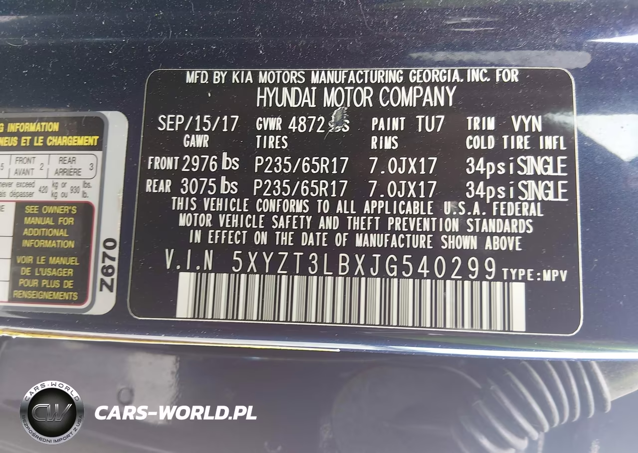 2018 Hyundai Santa Fe Sport 2.4L VIN:5XYZT3LBXJG540299 - 9