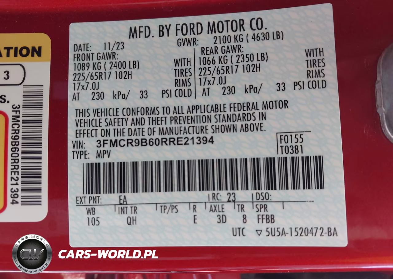 2024 Ford Bronco Sport Big Bend VIN:3FMCR9B60RRE21394 - 9