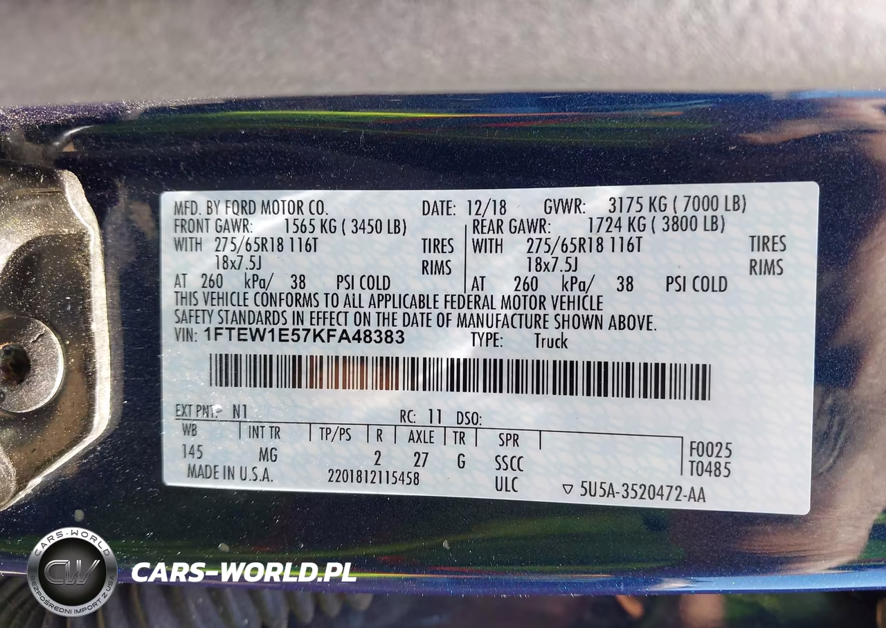 2019 Ford F-150 Xlt VIN:1FTEW1E57KFA48383 - 9