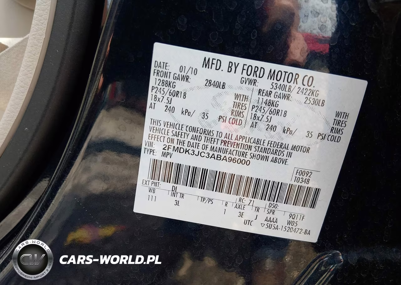 2010 Ford Edge Sel VIN:2FMDK3JC3ABA96000 - 9