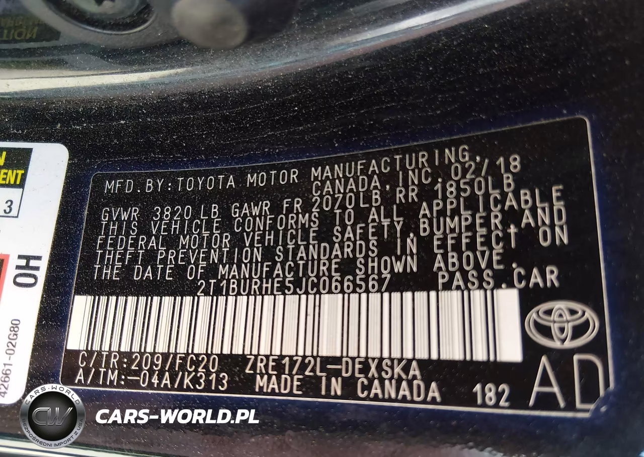 2018 Toyota Corolla Se VIN:2T1BURHE5JC066567 - 9