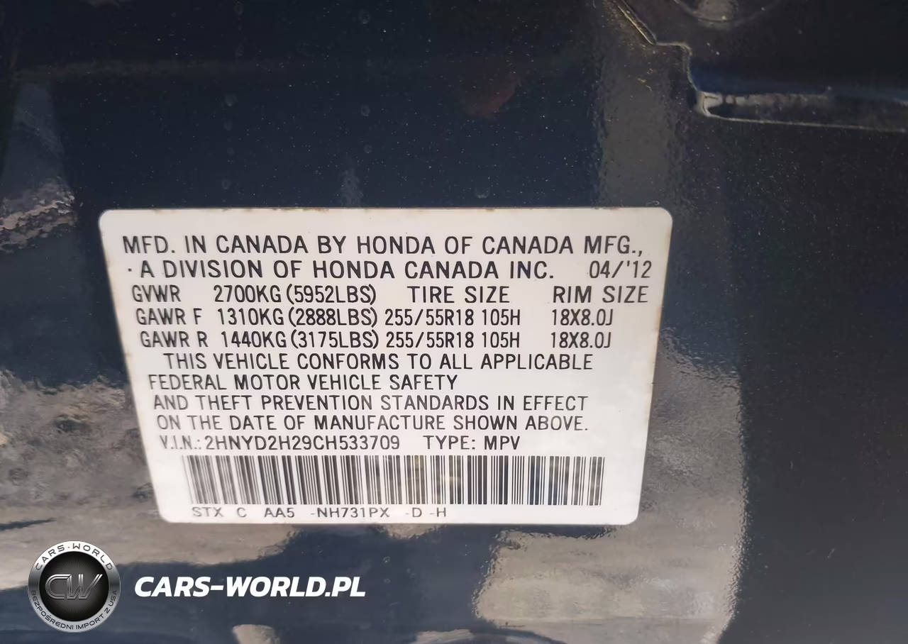 2012 Acura Mdx VIN:2HNYD2H29CH533709 - 9