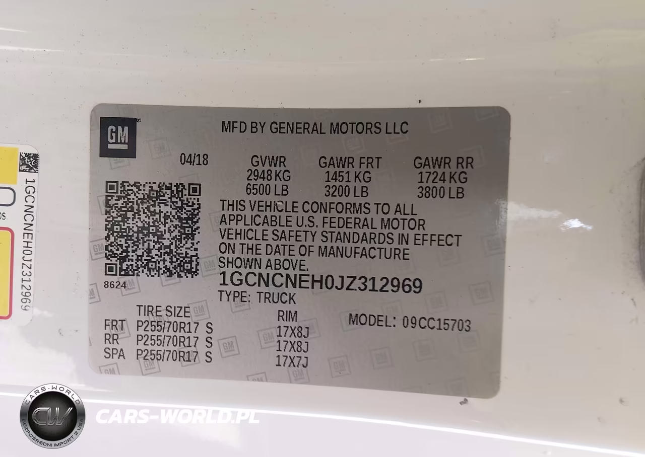 2018 Chevrolet Silverado 1500 Wt VIN:1GCNCNEH0JZ312969 - 9