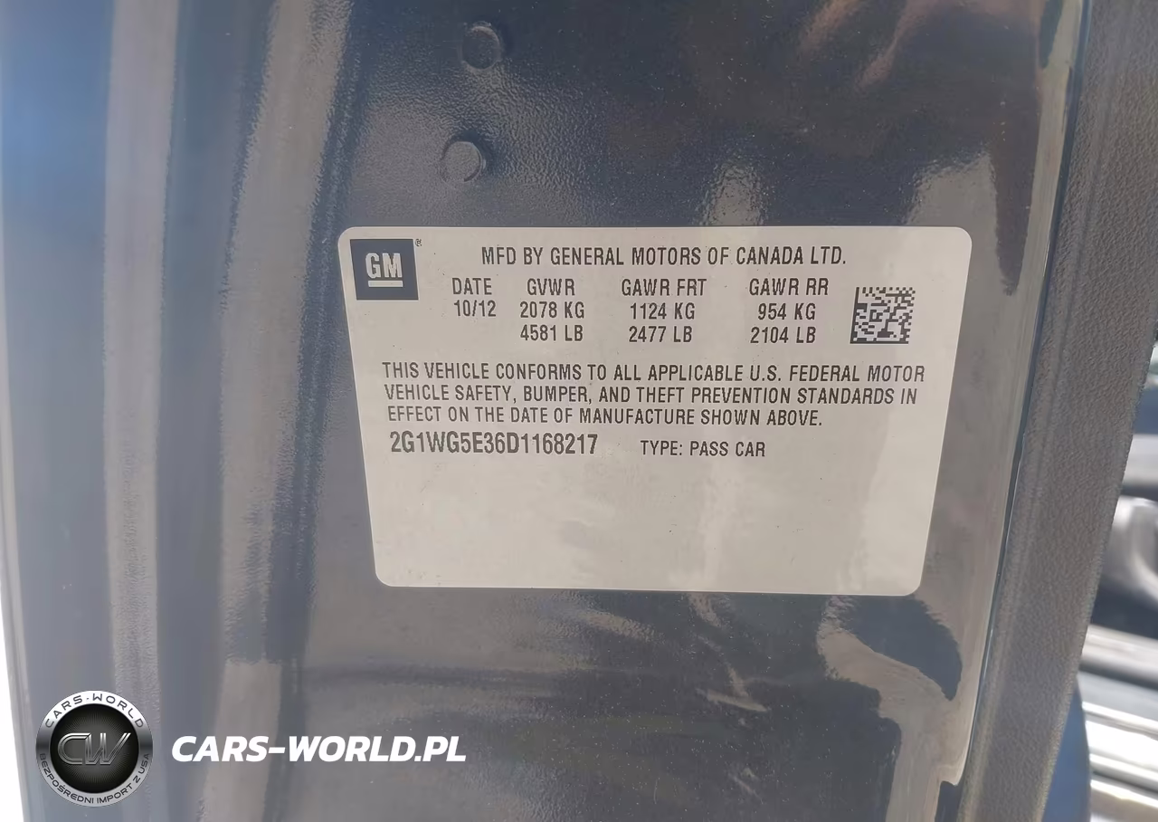 2013 Chevrolet Impala Lt VIN:2G1WG5E36D1168217 - 9